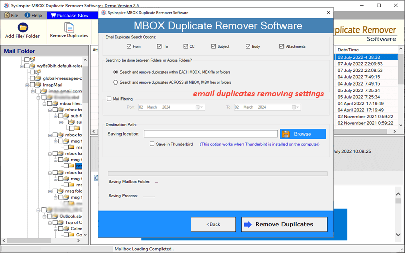 SysInspire MBOX Duplicate Remover software